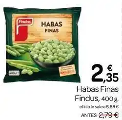 Supermercados El Jamón Findus - habas finas oferta