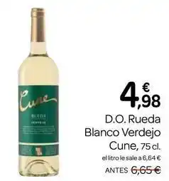 Supermercados El Jamón Cune - d.o. rueda blanco verdejo oferta