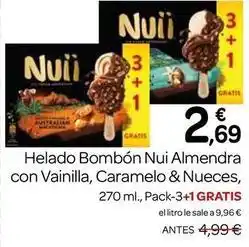 Supermercados El Jamón Nuii - helado bombon nui almendra con vainilla, caramelo & nueces oferta
