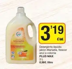 Economy Cash Plus - detergente liquido jabon marsella, frescor azul o colonia oferta