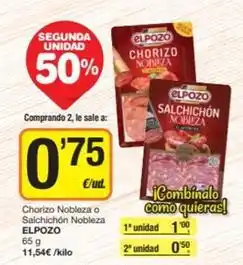 Economy Cash Elpozo - chorizo nobleza o salchichon nobleza oferta