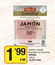 Economy Cash Argal - jamon cocido bonnatur en lonchas oferta