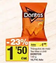 Economy Cash Doritos - triangulos de maiz tex-mex o chili oferta