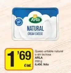 Economy Cash Arla - queso untable natural o sin lactosa oferta