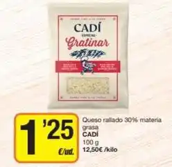 Economy Cash Cadí - queso rallado 30% materia grasa oferta