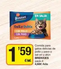 Economy Cash Brekkies - comida para gatos delicias de pollo y pavo o sal-on y atún oferta