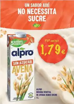 Valvi Supermercats Alpro - beguda vegetal de covada sense sucre oferta