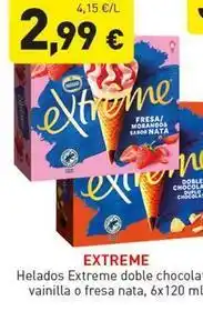 Hiperber Extreme - helados doble chocolate vainilla o fresa nata oferta