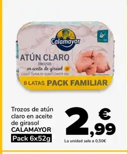Supeco CALAMAYOR Trozos de atún claro en aceite de girasol oferta
