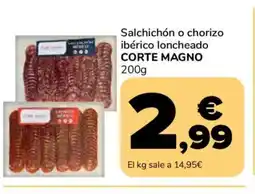 Supeco CORTE MAGNO Salchichón o chorizo ibérico loncheado oferta