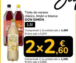 Supeco DON SIMÓN Tinto de verano clásico, limón o blanco oferta