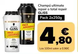 Supeco GLISS Champú ultimate repair o total repair oferta