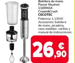 Supeco CECOTEC Batidora de mano Power Neutron 1100MAX Cream&Crush oferta
