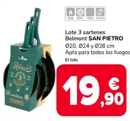 Supeco SAN PIETRO Lote 3 sartenes Belmont oferta