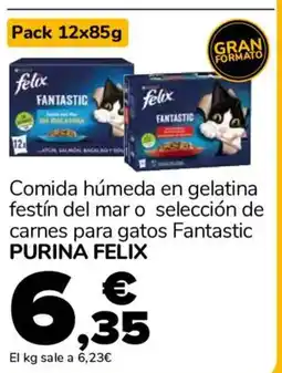 Supeco PURINA FELIX Comida húmeda en gelatina festín del mar o selección de carnes para gatos Fantastic oferta