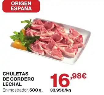 Supercor Chuletas de cordero lechal oferta