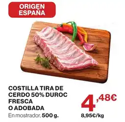 Supercor Costilla tira de cerdo 50% duroc fresca o adobada oferta