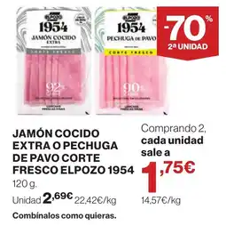 Supercor Jamón cocido extra o pechuga de pavo corte fresco oferta