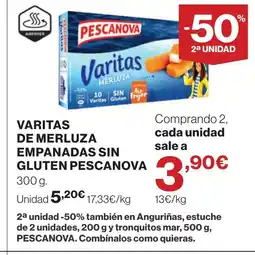 Supercor PESCANOVA Varitas de merluza empanadas sin gluten oferta
