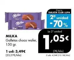 Supermercados Lupa Milka - galletas choco wafer oferta