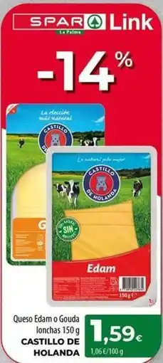 Spar La Palma Castillo de holanda - queso edam o gouda lonchas oferta