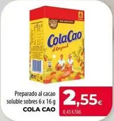 Spar La Palma Cola cao - preparado al cacao soluble sobres oferta