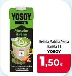 Spar La Palma Yosoy - bebida matcha avena barista oferta