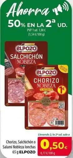 Spar La Palma Elpozo - chorizo, salchichon o salami nobleza nonchas oferta