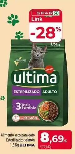 Spar La Palma Última - alimento seco para gato esterilizados salmón oferta