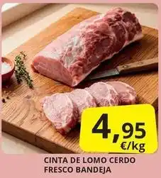 Supermercados MAS Cinta de lomo cerdo fresco bandeja oferta