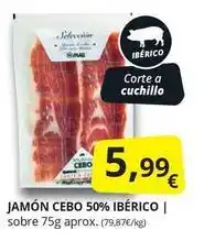 Supermercados MAS Jamón cebo 50% ibérico oferta