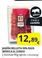 Supermercados MAS Mas - jamón 50% raza ibérica oferta