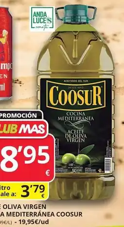 Supermercados MAS Coosur - oliva virgen a mediterranea oferta
