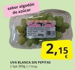Supermercados MAS Seven - uva blanca sin pepitas oferta