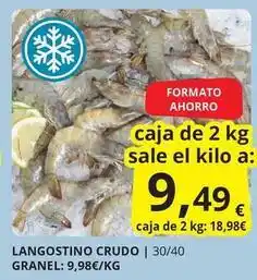 Supermercados MAS Langostino crudo oferta