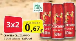 Supermercados MAS Cruzcampo - cerveza oferta