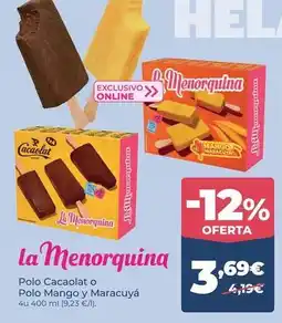 La Sirena La menorquina - polo cacaolat o polo mango y maracuya oferta