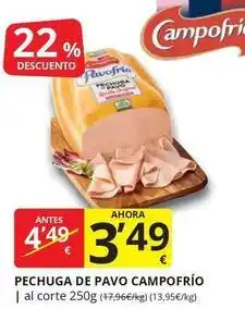 Supermercados MAS Campofrío - pechuga de pavo oferta