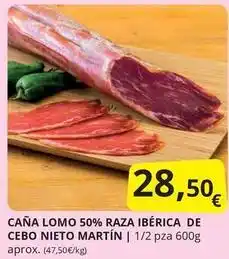 Supermercados MAS Nieto martín - caña lomo 50% raza ibérica de cebo oferta