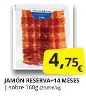 Supermercados MAS Jamón reserva+14 meses oferta