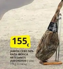 Supermercados MAS Jamón cebo 50% raza ibérica artesanos oferta