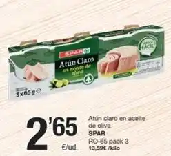 SPAR Fragadis Spar - atun claro en aceite de oliva oferta