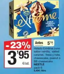 SPAR Fragadis Nestlé - helado extreme cono sabor vainilla oferta