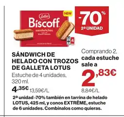 Supercor Sandwich de helado con trozos de galleta lotus oferta