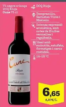 Sorli Cune - vi negre criança doq rioja oferta