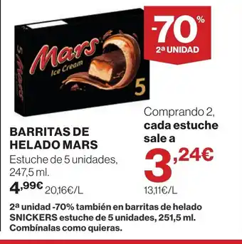 Supercor MARS Barritas de helado oferta