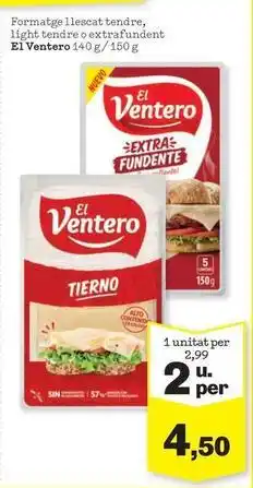 Sorli El ventero - formatge lescat tendre, light tendre o extrafindent oferta
