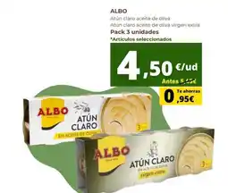 Tu Trébol Hipermercados Albo - atún claro aceite de oliva virgen extra oferta
