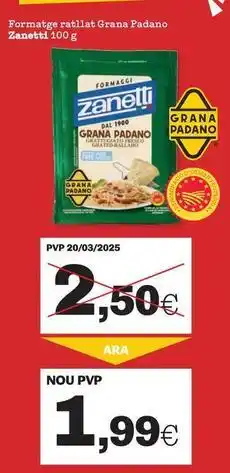 Sorli Zanetti - formaggio ralla grana padano oferta