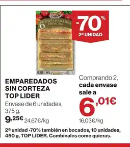 Supercor TOP LIDER Emparedados sin corteza oferta